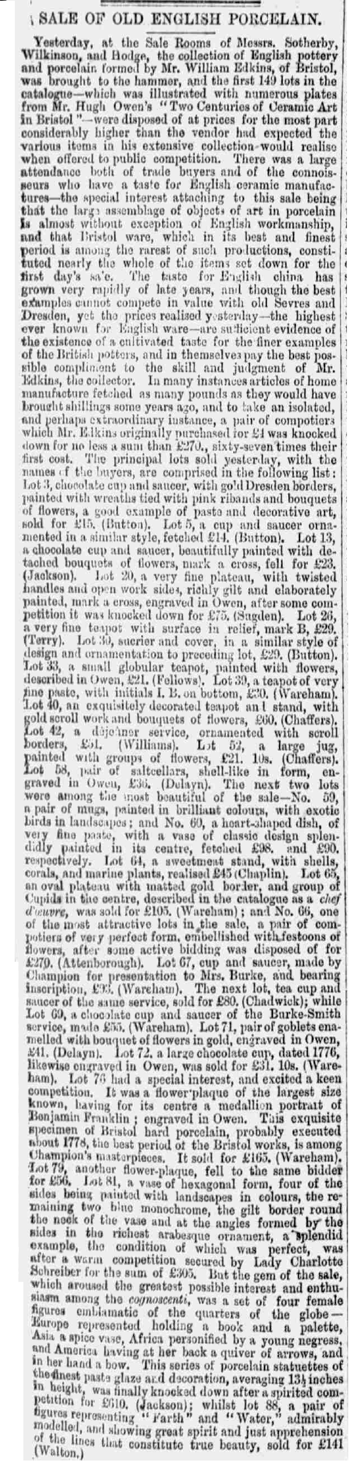 22 April 1874 · Birmingham Daily Mail - Edkins sale long article
