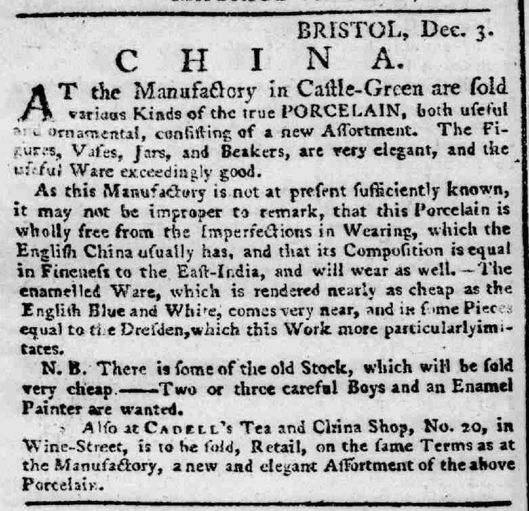 21 December 1772 · Glocester Journal