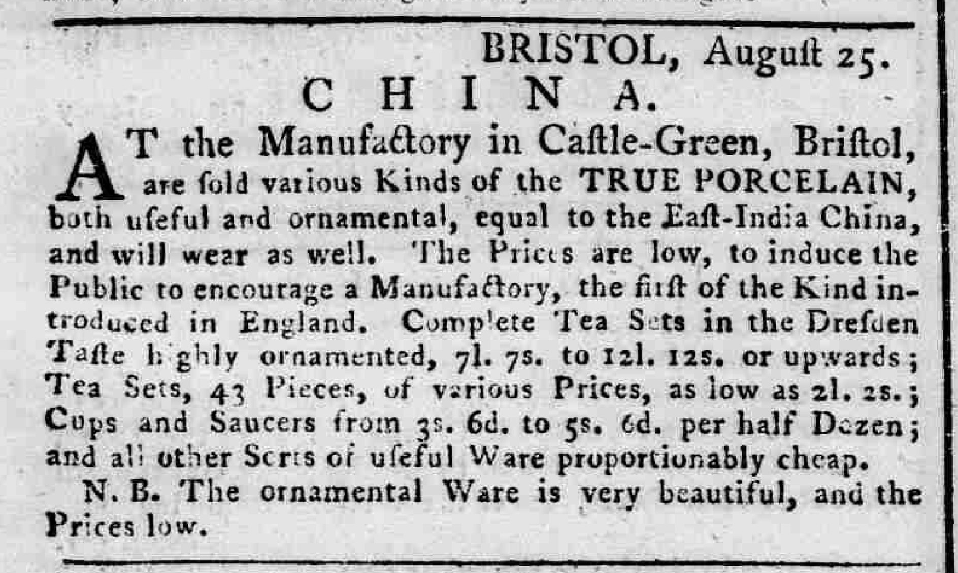 4 October 1773 · Glocester Journal