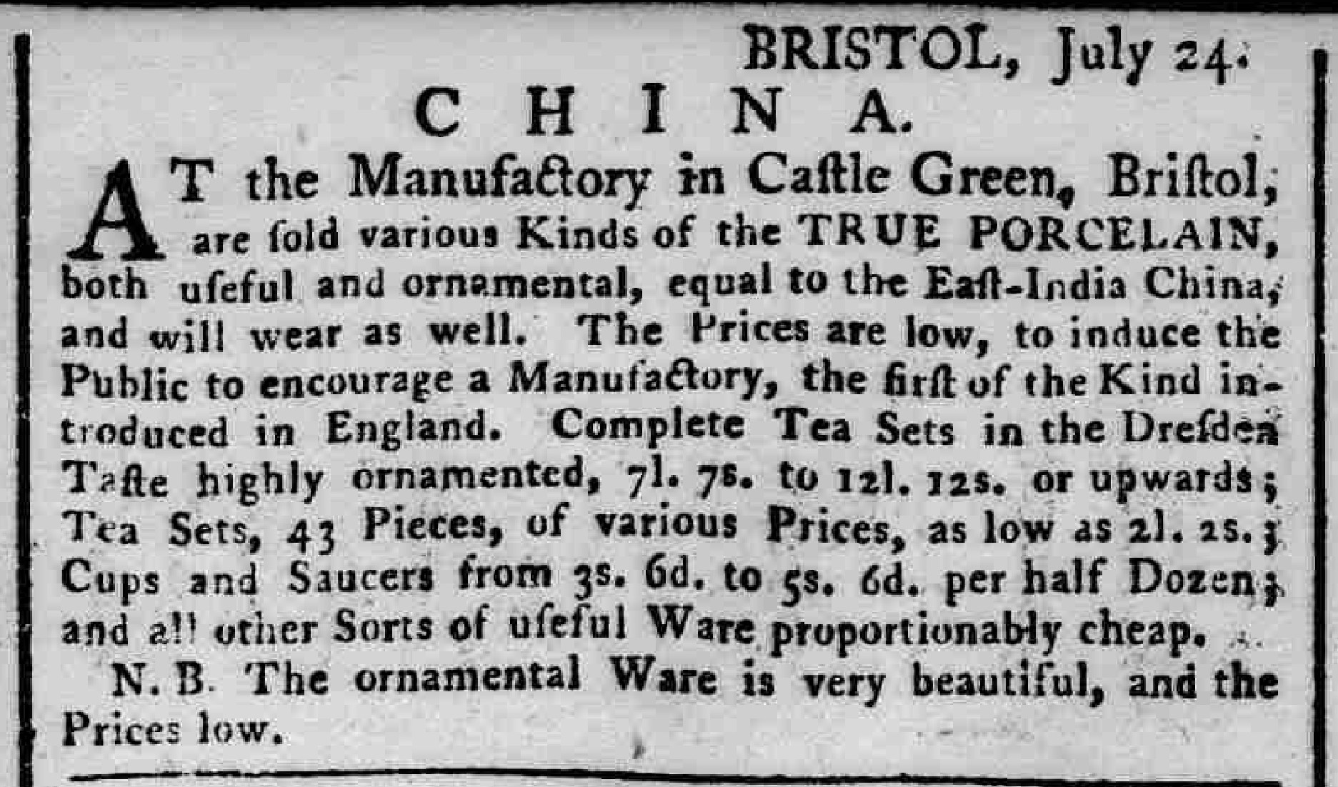 13 September 1773 · Glocester Journal