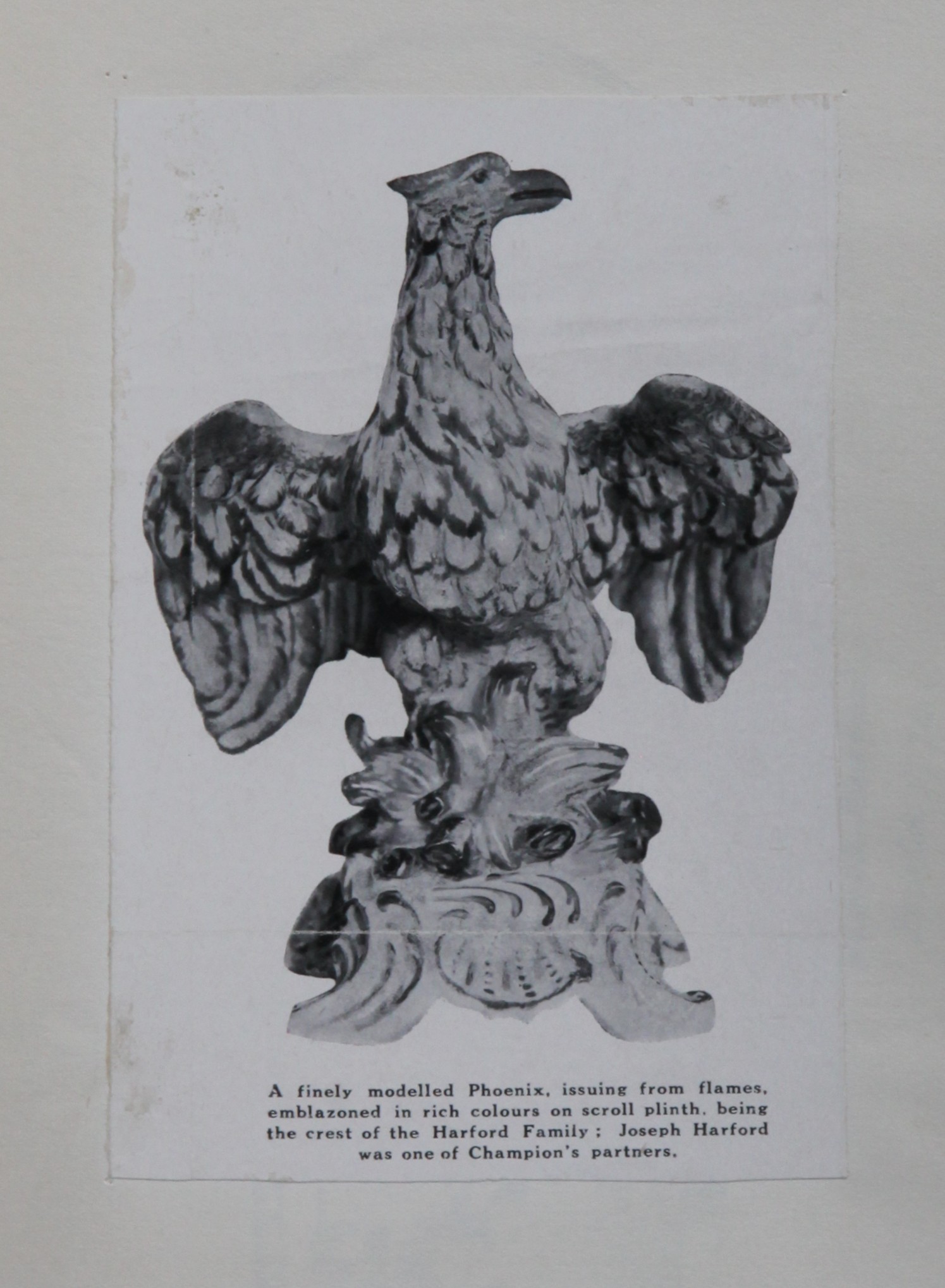 A phoenix from the Harford arms from Priscilla Fry's Illustrations of Ceramic Art