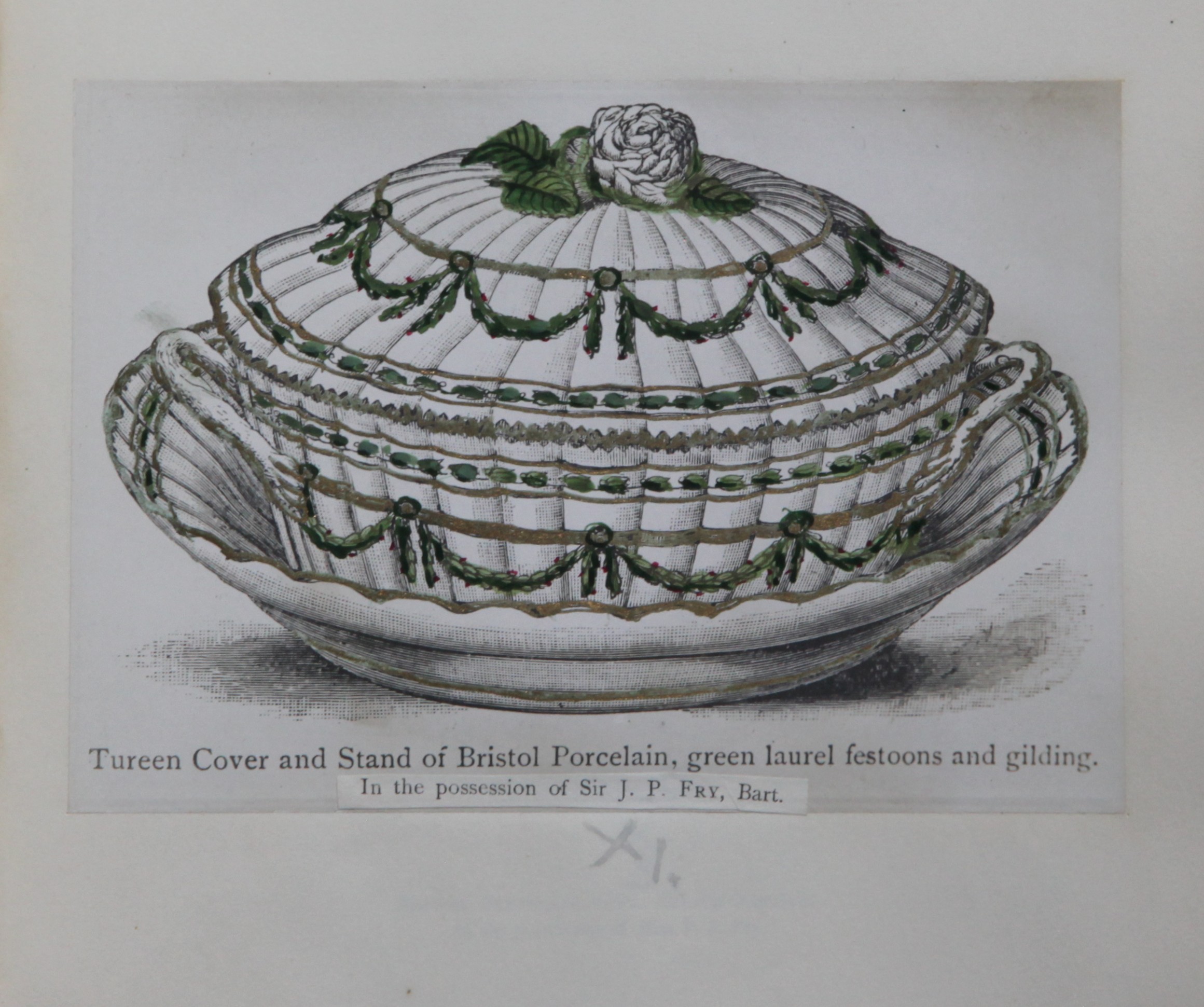 Laurel swag covered tureen and stand from Priscilla Fry's Illustrations of Ceramic Art