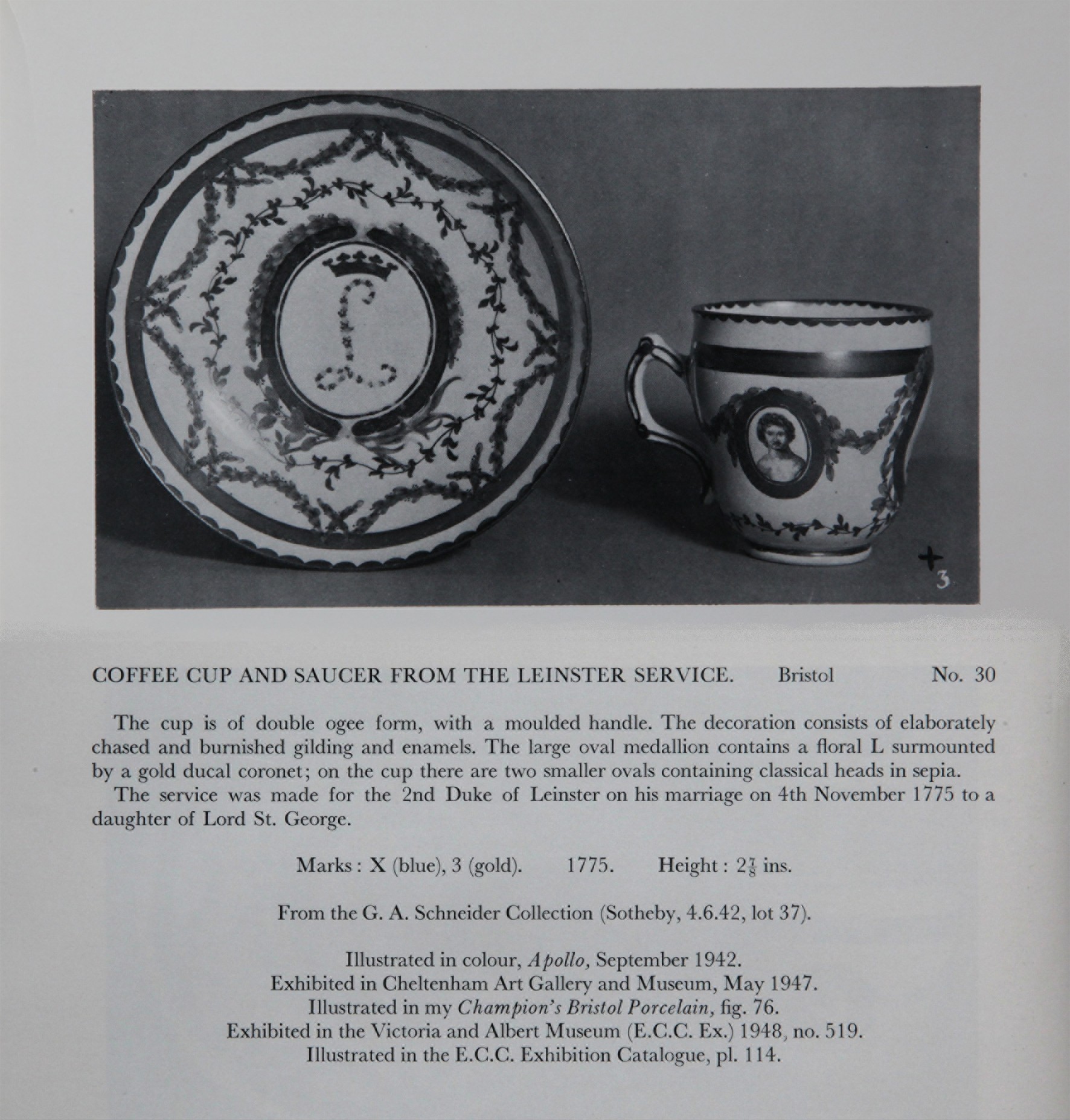 Leinster service coffee cup and saucer, No. 30 from the Mackenna Collection