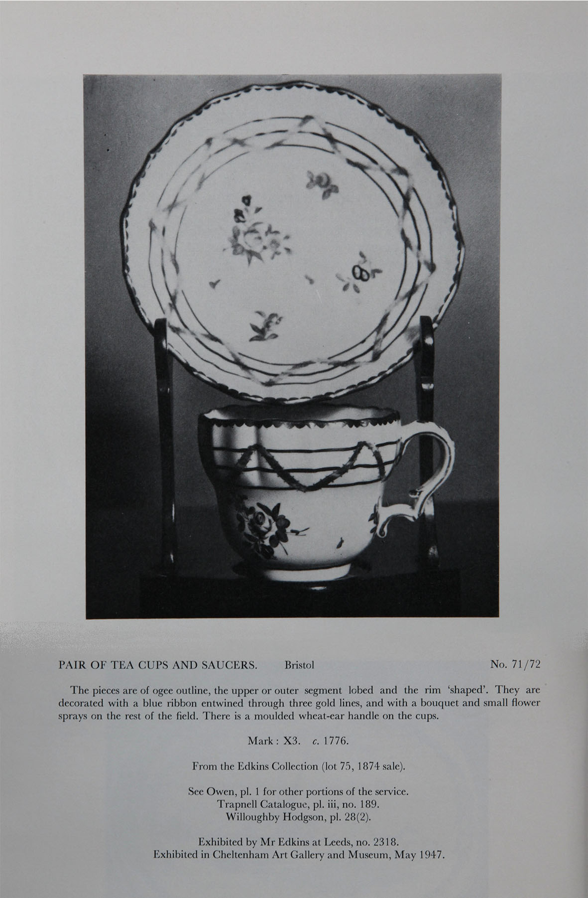 Teacup and saucer from Nelson service, Nos. 71/72 from the Mackenna Collection