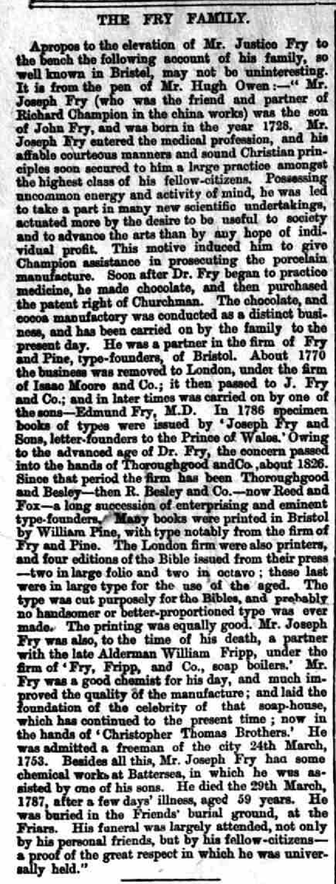 Shepton Mallet Journal 11th May 1877