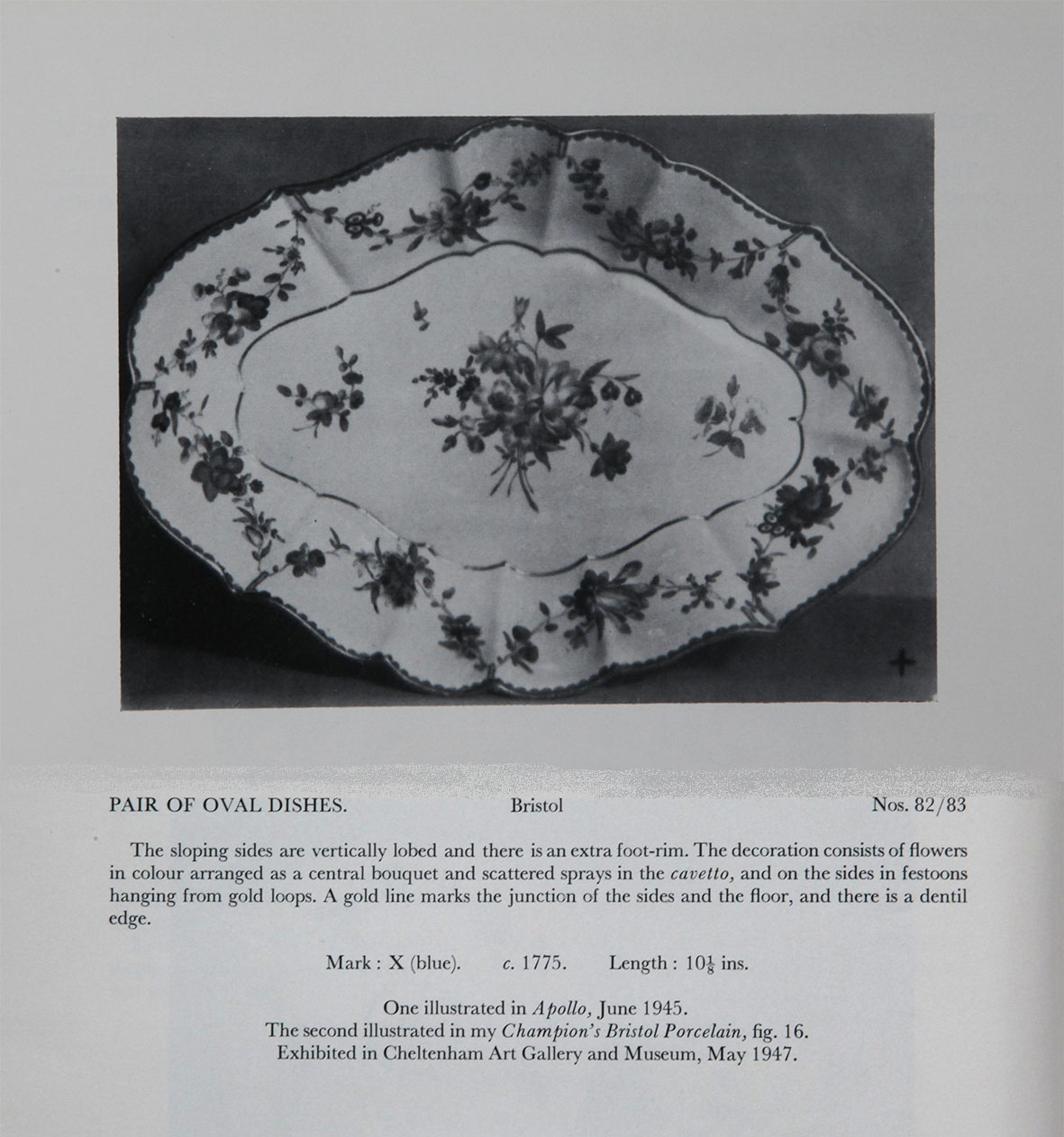 A pair of dishes wth garlands suspended from gilt loops, from the Mackenna Collection Nos. 82/83