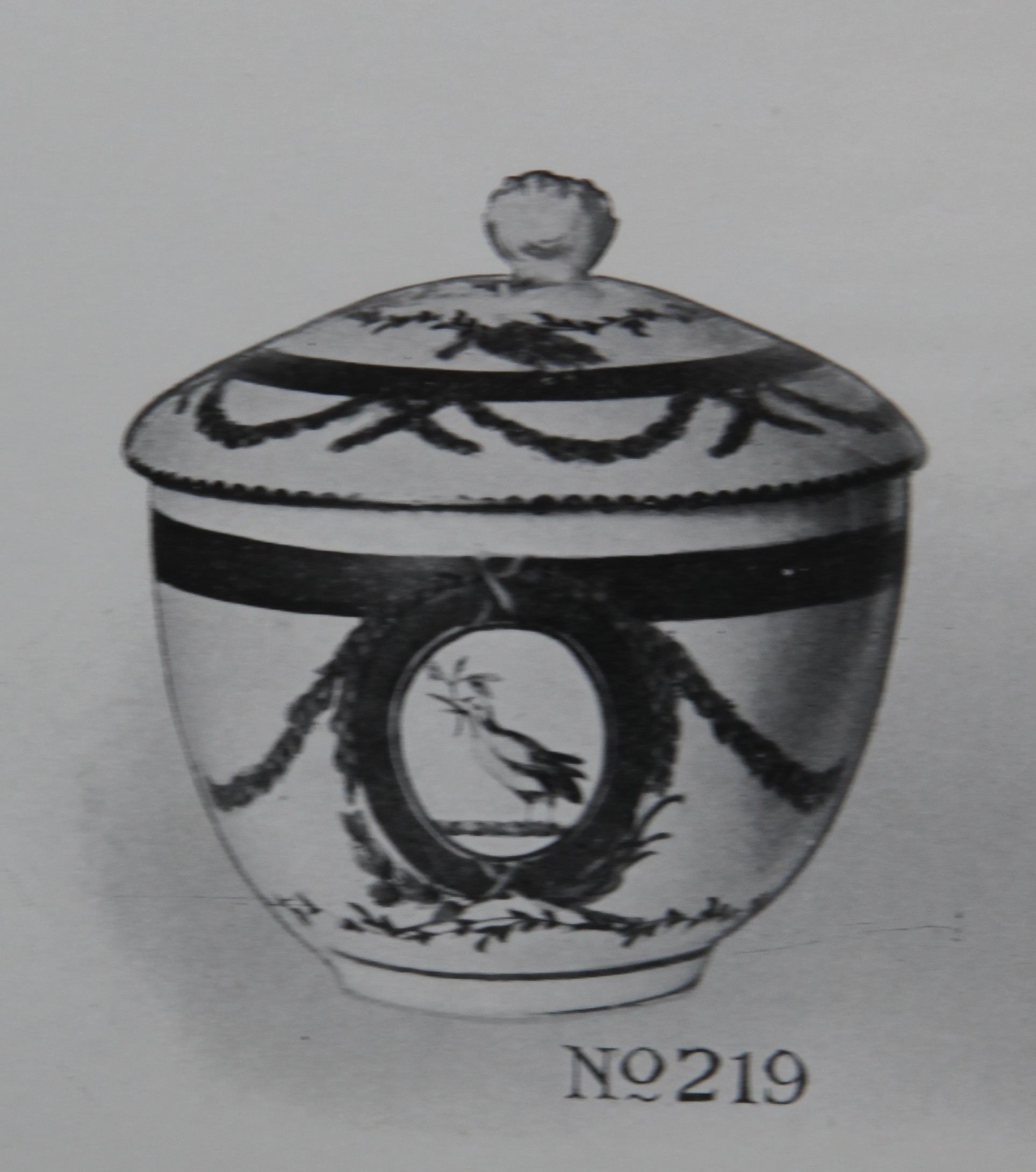 The Chough service sucrier, No. 219 from the Trapnell Collection