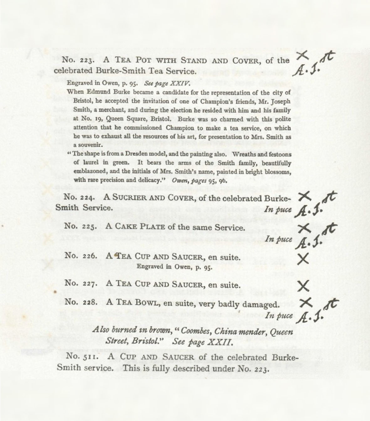 The Burke-Smith service in the Trapnell Collection
