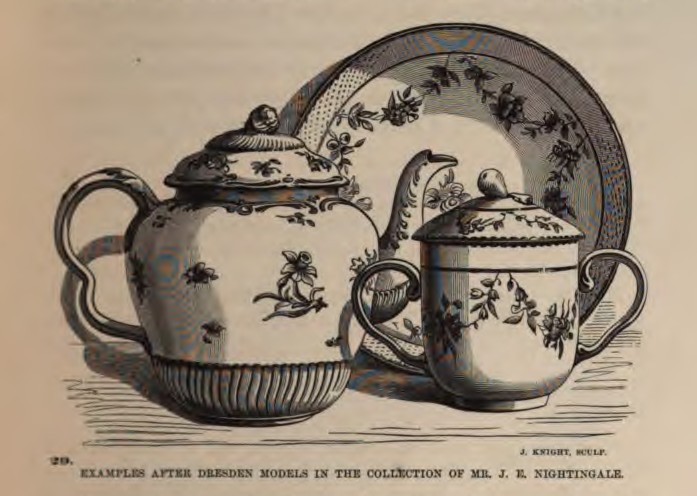 Covered cup and stand with garlands suspended from gilt line, from the Nightingale collection