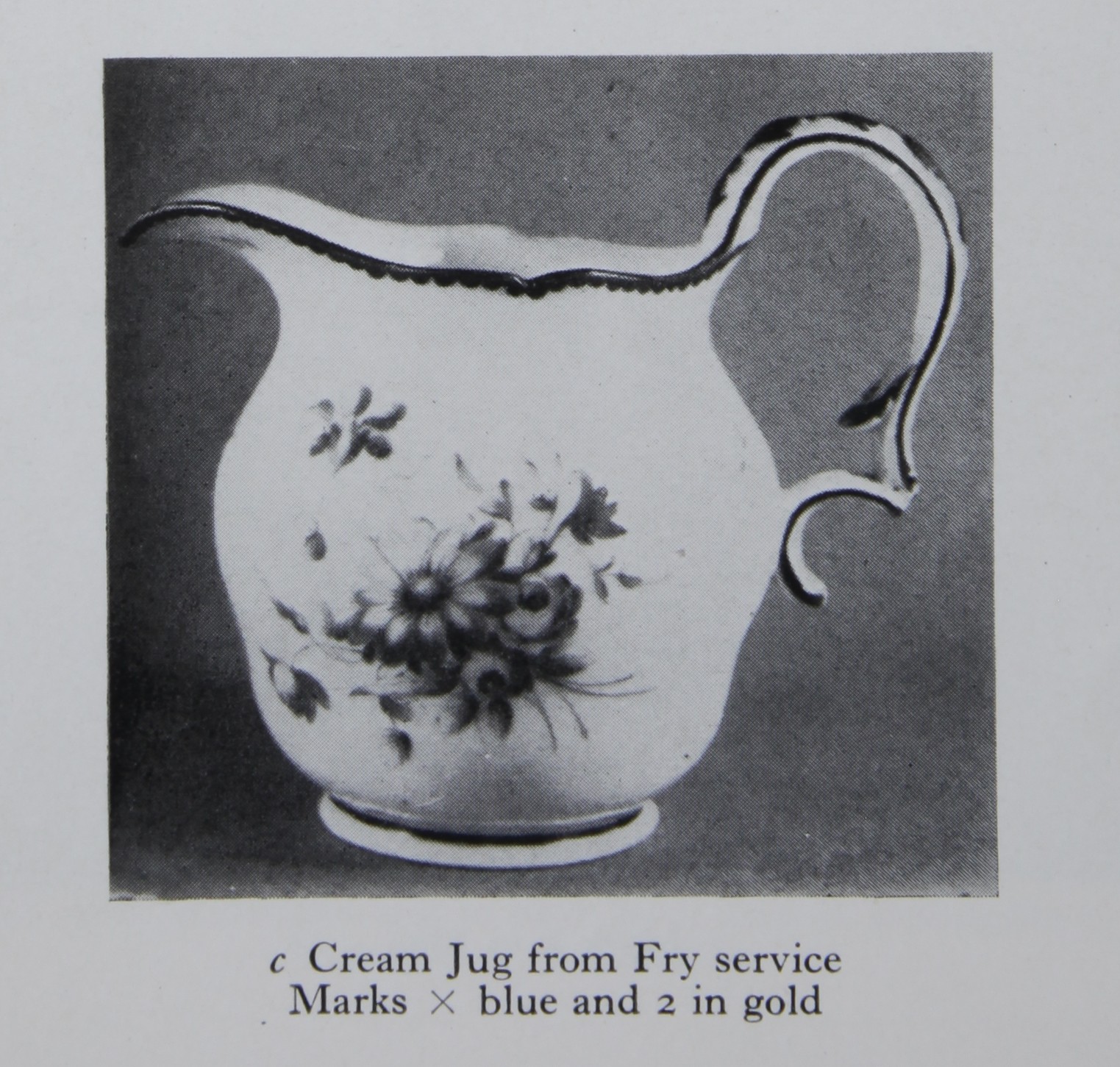 Cream jug from the Fry service painted by William Stephens