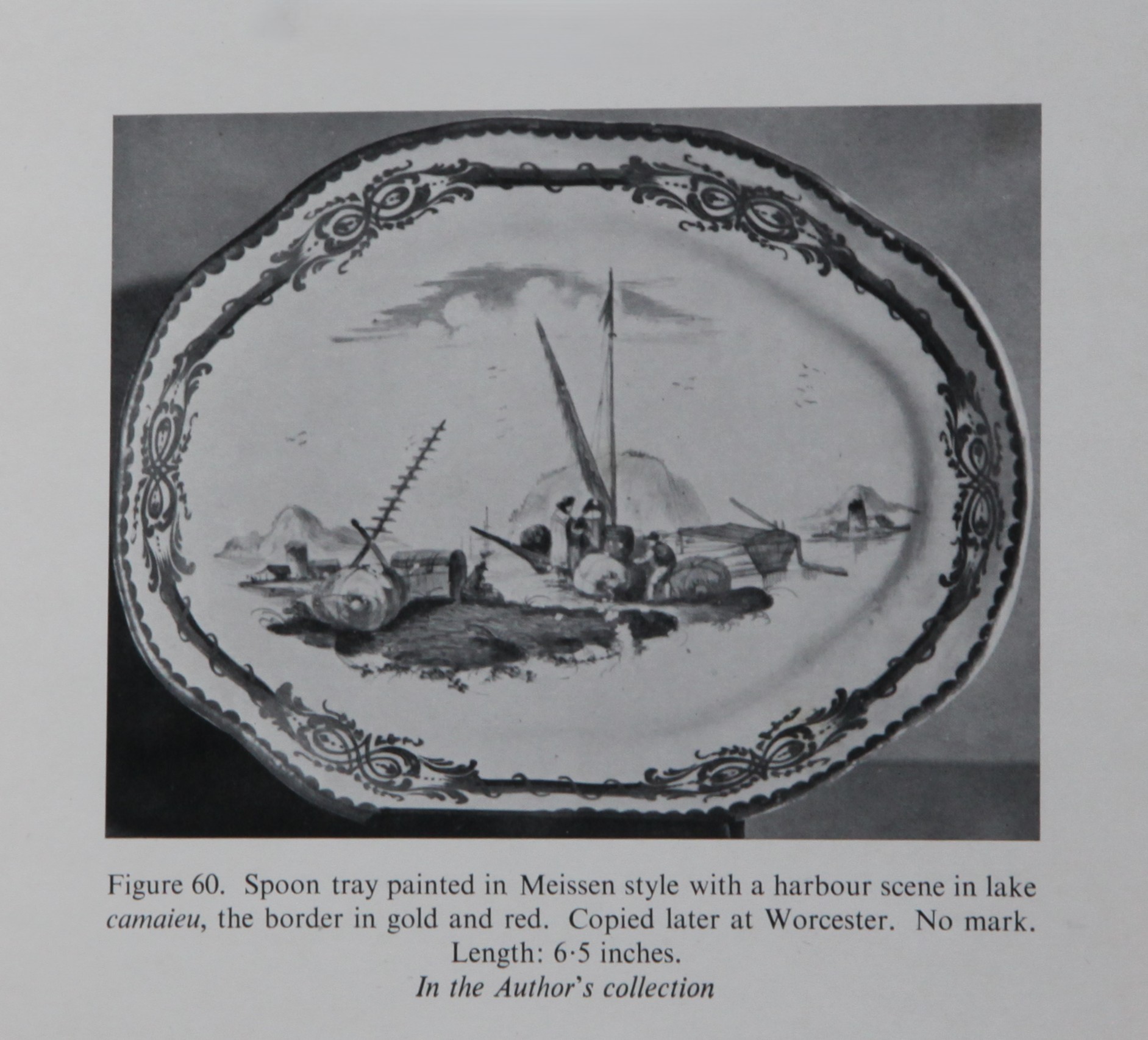 Spoon tray painted with harbour scenes, from F. Severne Mackenna's collection