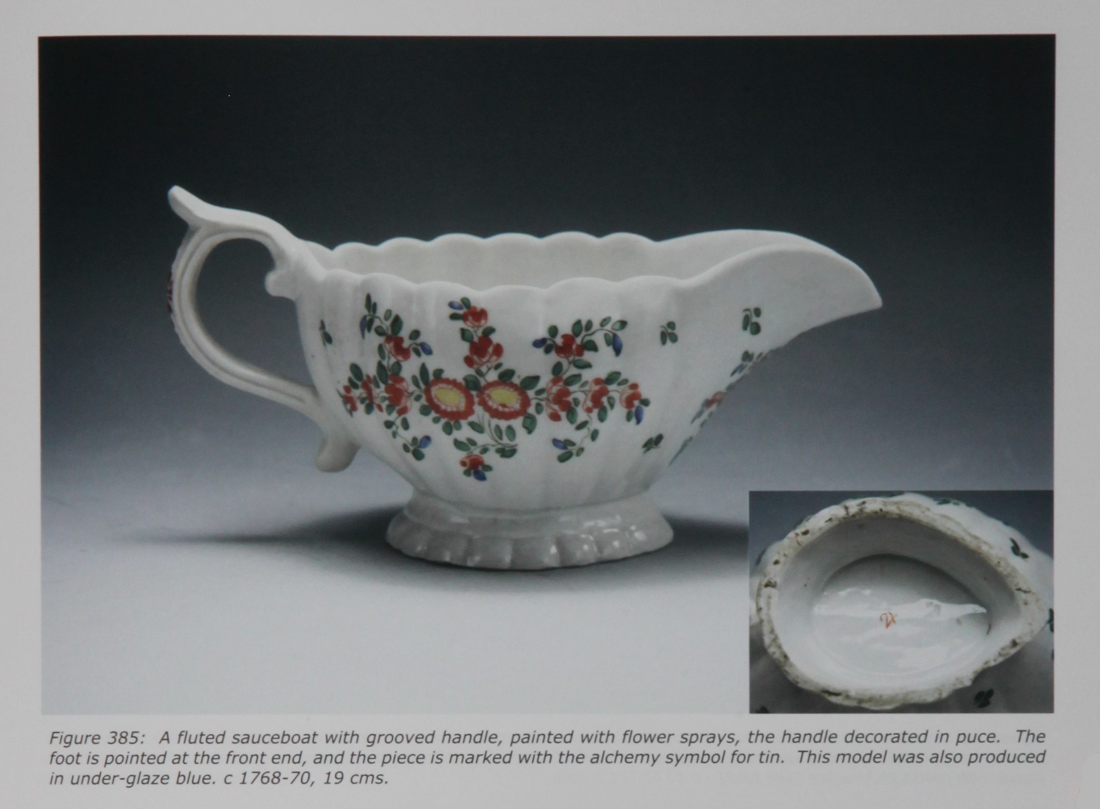 Fluted sauceboat from Nicholas Panes' English Porcelain Sauceboats of the 18th Century