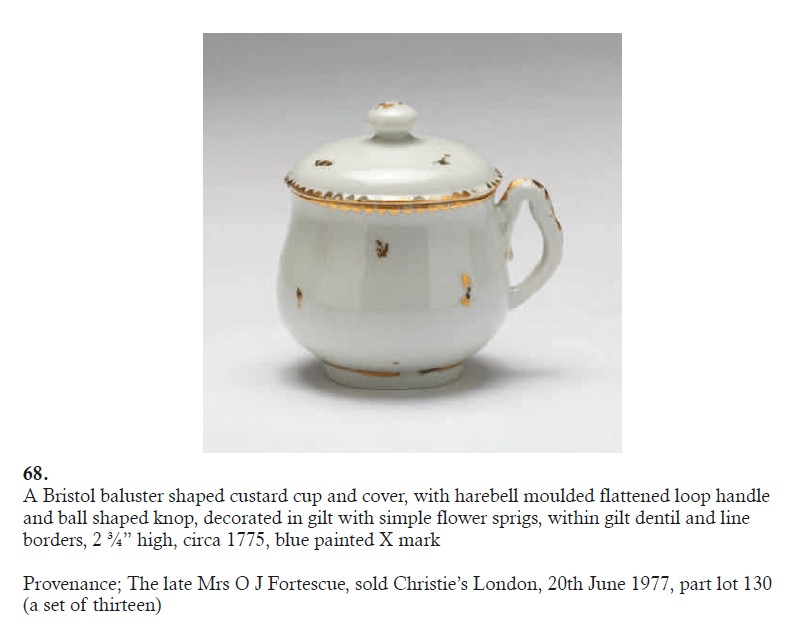 Historic custard cup in the Creed Collection, part of a set of 13 in 1977