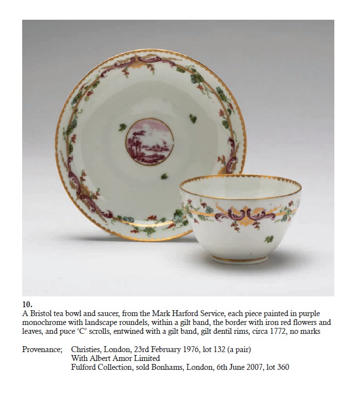 A tea bowl and saucer from the Mark Harford service in Albert Amor's Creed catalogue