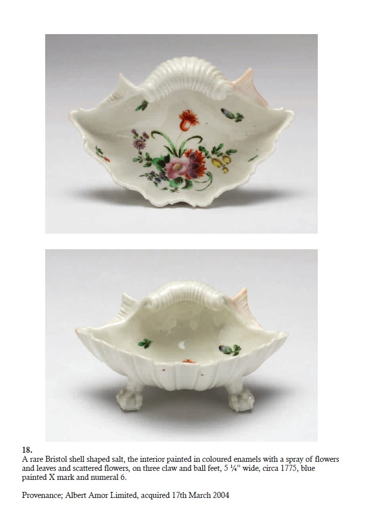 A Bristol shell-shaped salt from Albert Amor's Creed collection sale