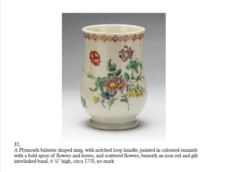 A large Plymouth mug with distinctive insect, from Albert Amor's Creed catalogue