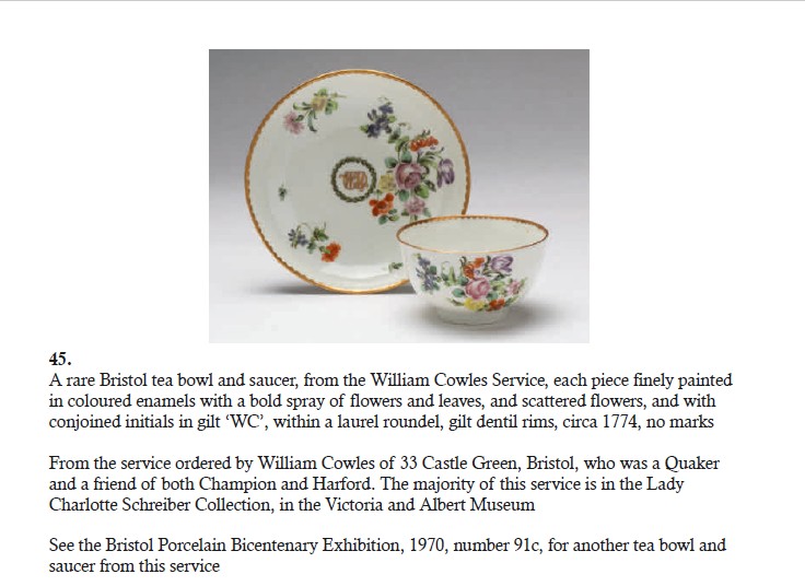 A William Cowles tea bowl and saucer from Albert Amor's sale of the Creed collection