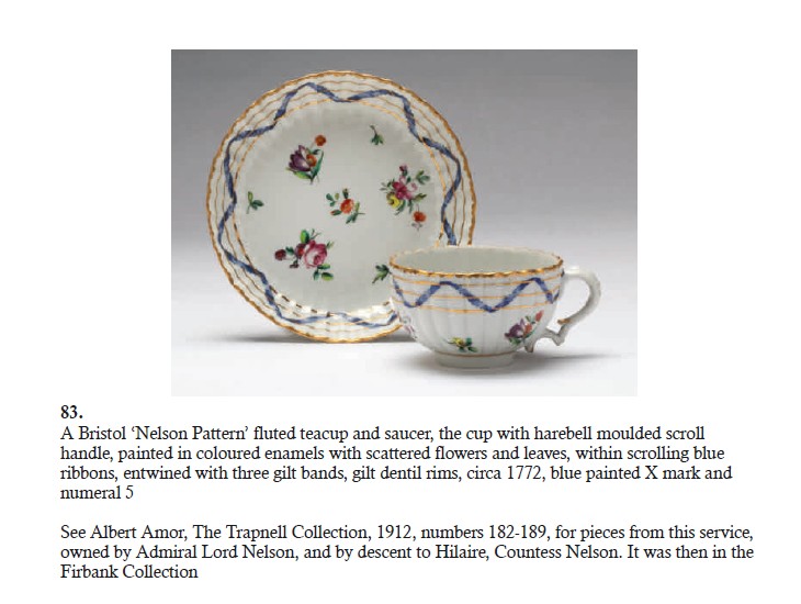 A Nelson service teacup and saucer from the Creed collection sold at Albert Amor in 2024