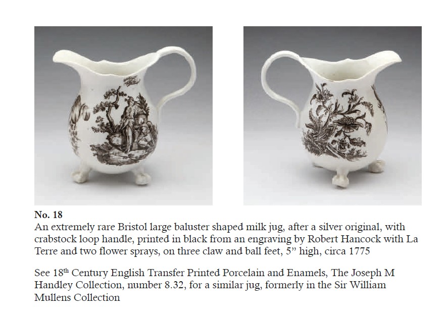The printed milk jug in the Albert Amor sale of the Creed collection