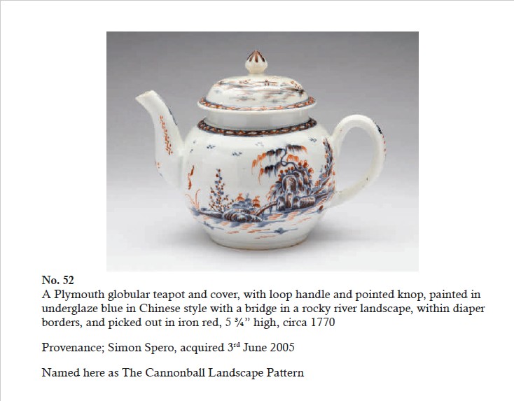 The "Cannonball Landscape " teapot in the 2023 Albert Amor catalogue of the Creed collection