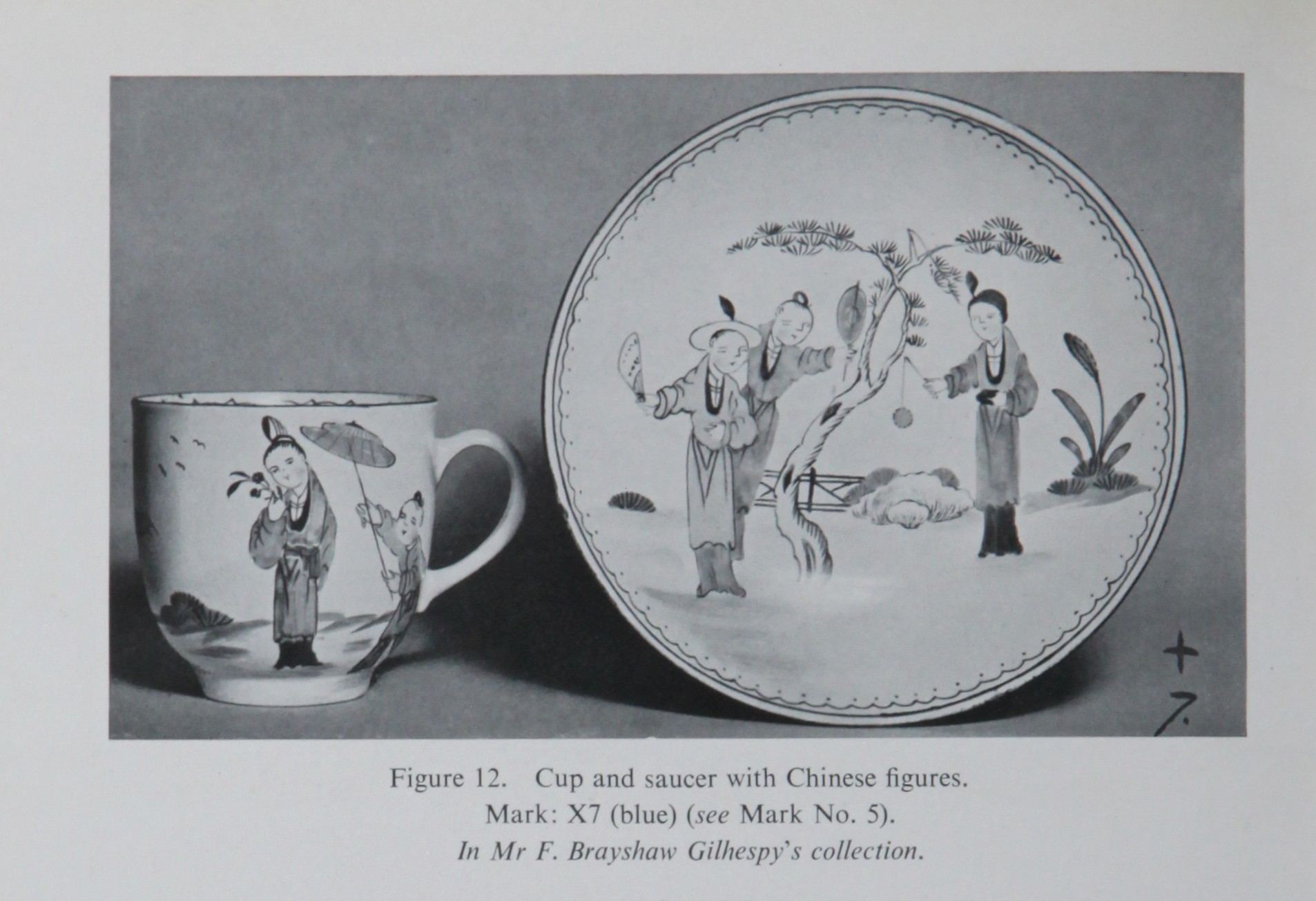 An unmatched cup and saucer from Mackenna. The cup matches 1385, the saucer 1474