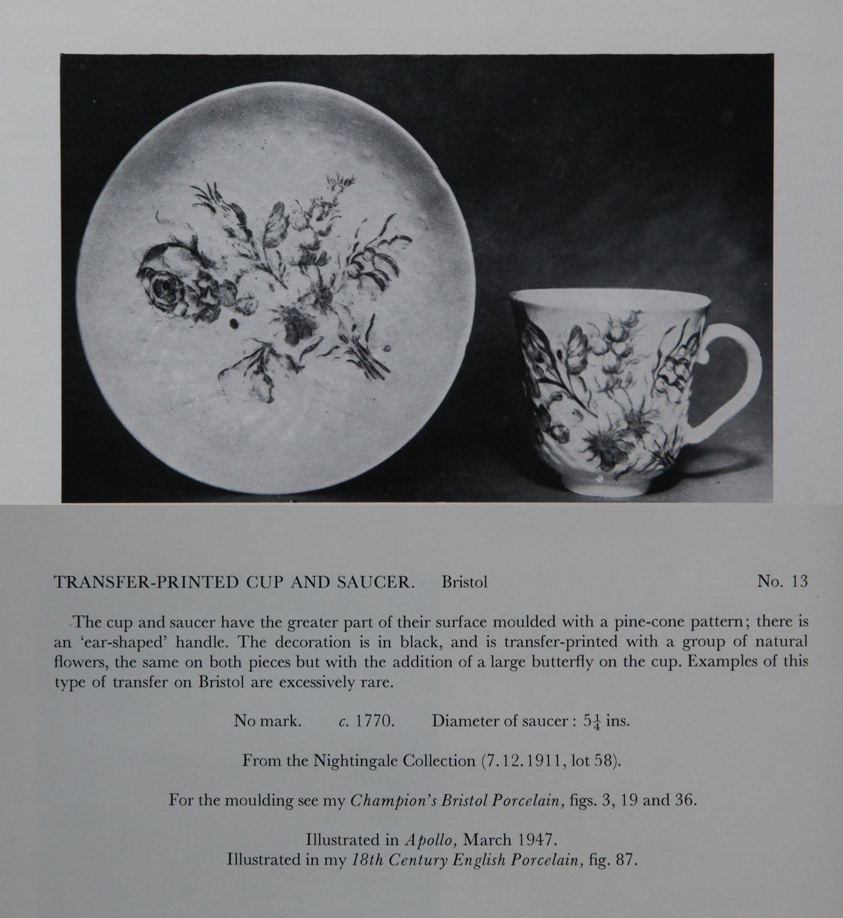 Printed coffee cup and saucer from F. Severne Mackenna's collection