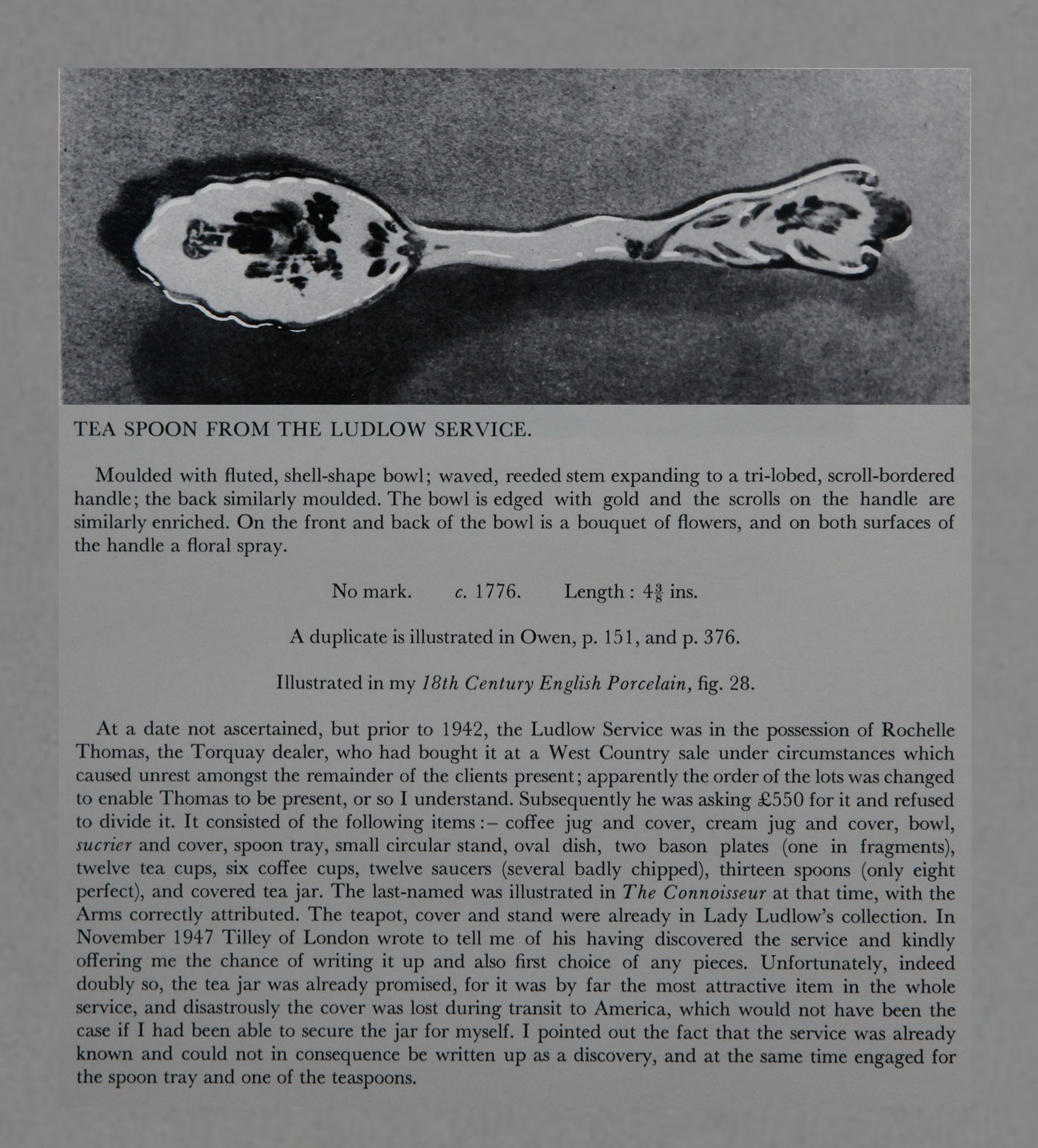 A Ludlow service spoon from F. Severne Mackenna's collection
