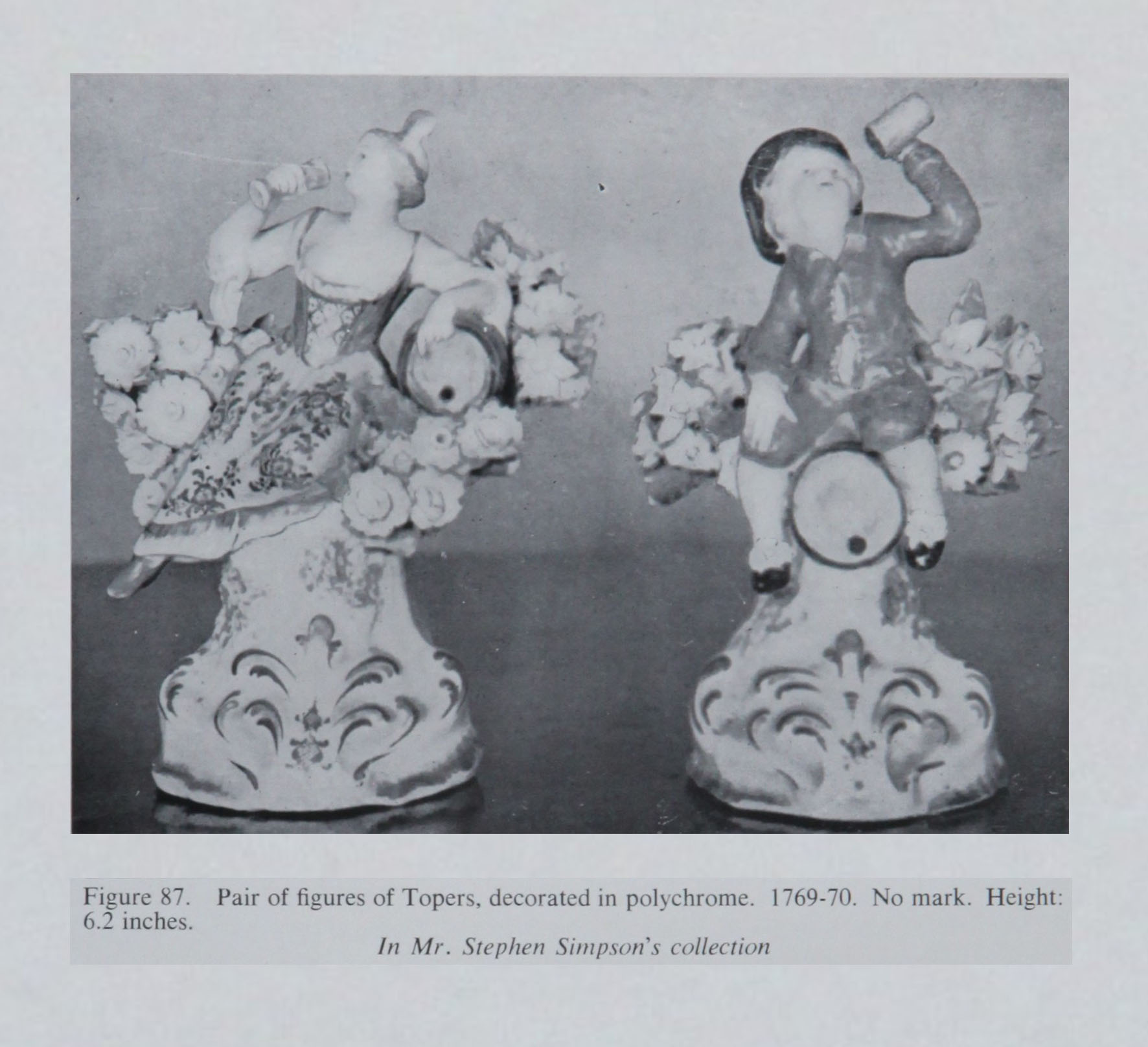 A pair of topers (drinkers) from Stephen Simpson's collection, illustrated in Mackenna's Cookworthy