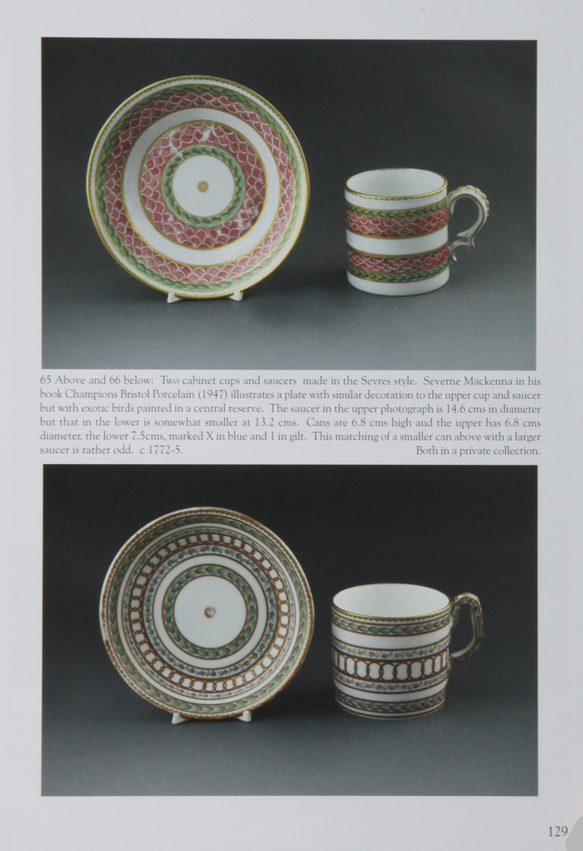 Two cabinet cups and saucers photographed by Nicholas Panes