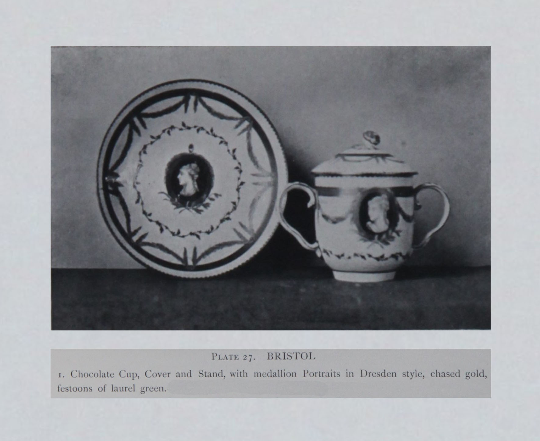 Covered cup and saucer from Mrs Willoughby Hodgson's Old English China