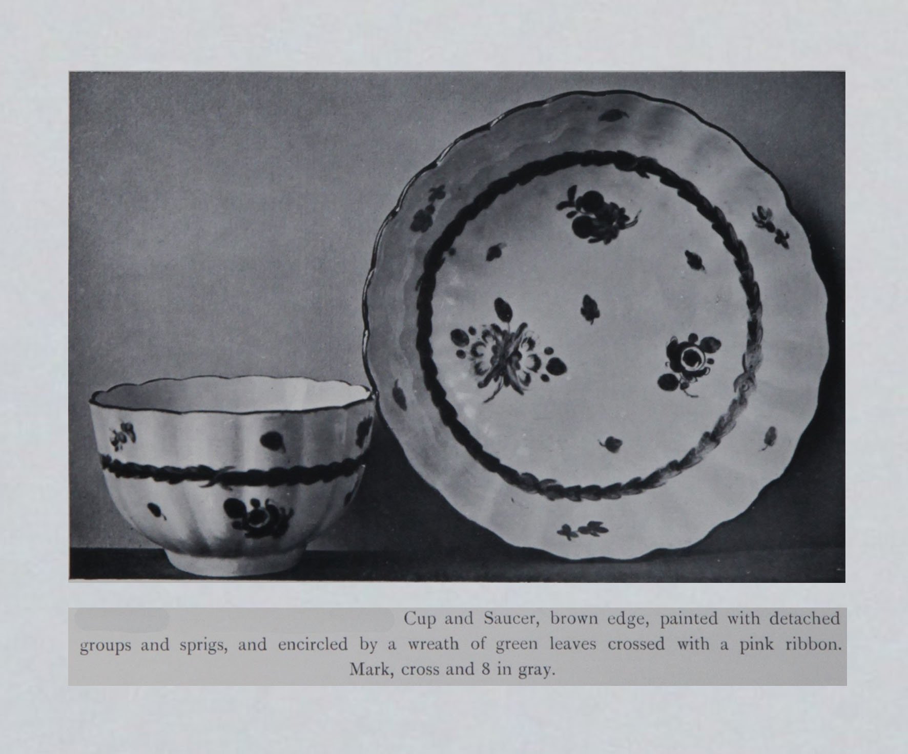 Tea bowl and saucer from Mrs Willoughby Hodgson's Old English China