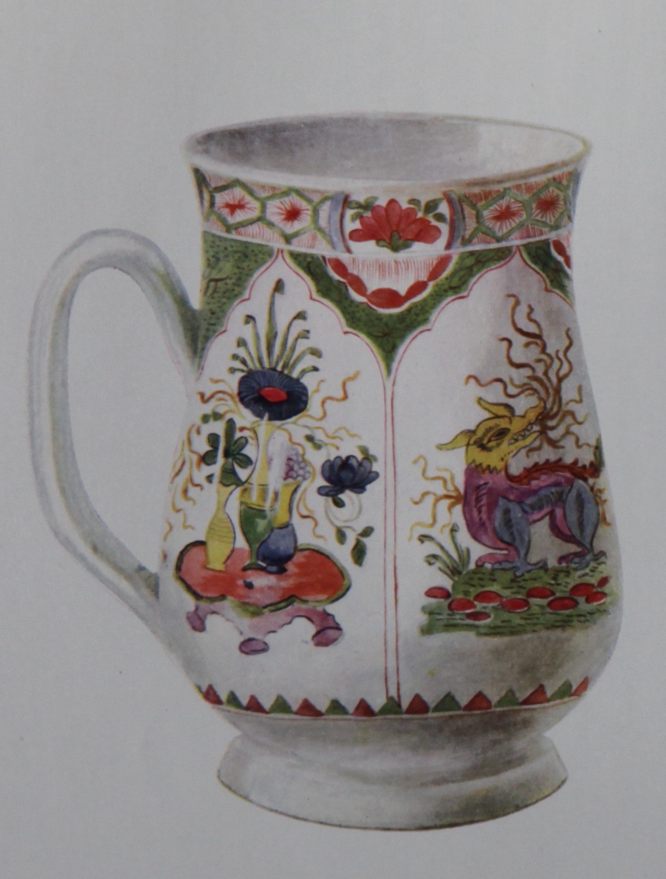 Mug with dragon in compartments pattern from Mrs Willoughby Hodgson's Old English China