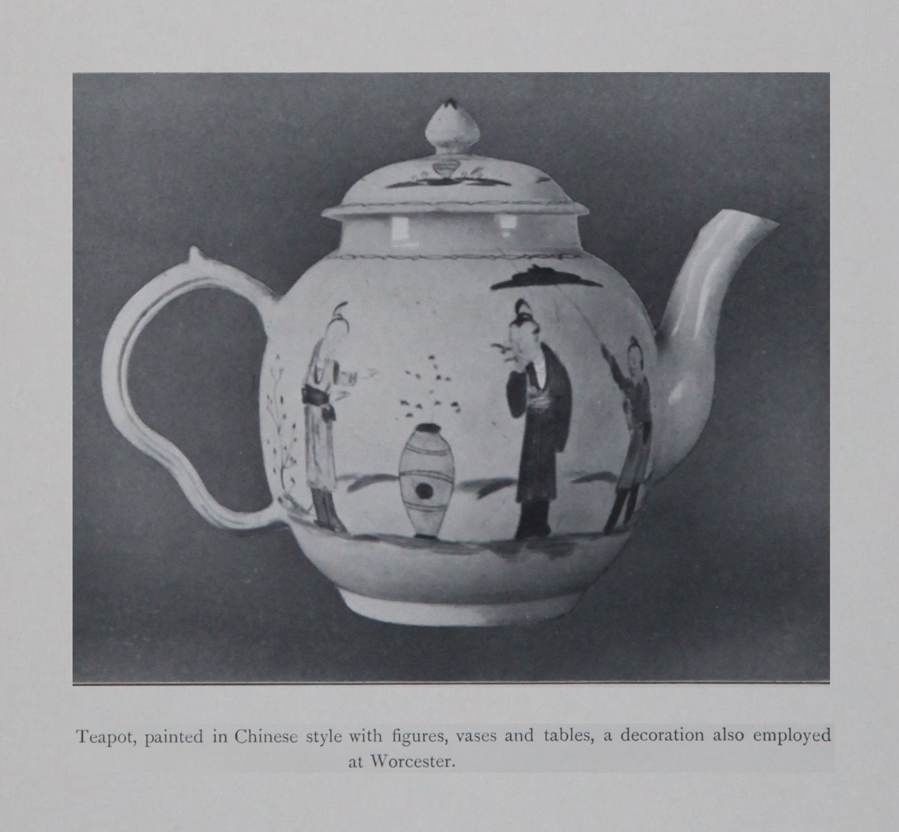 Teapot with oriental figures, from Mrs Willoughby Hodgson's Old English Porcelain