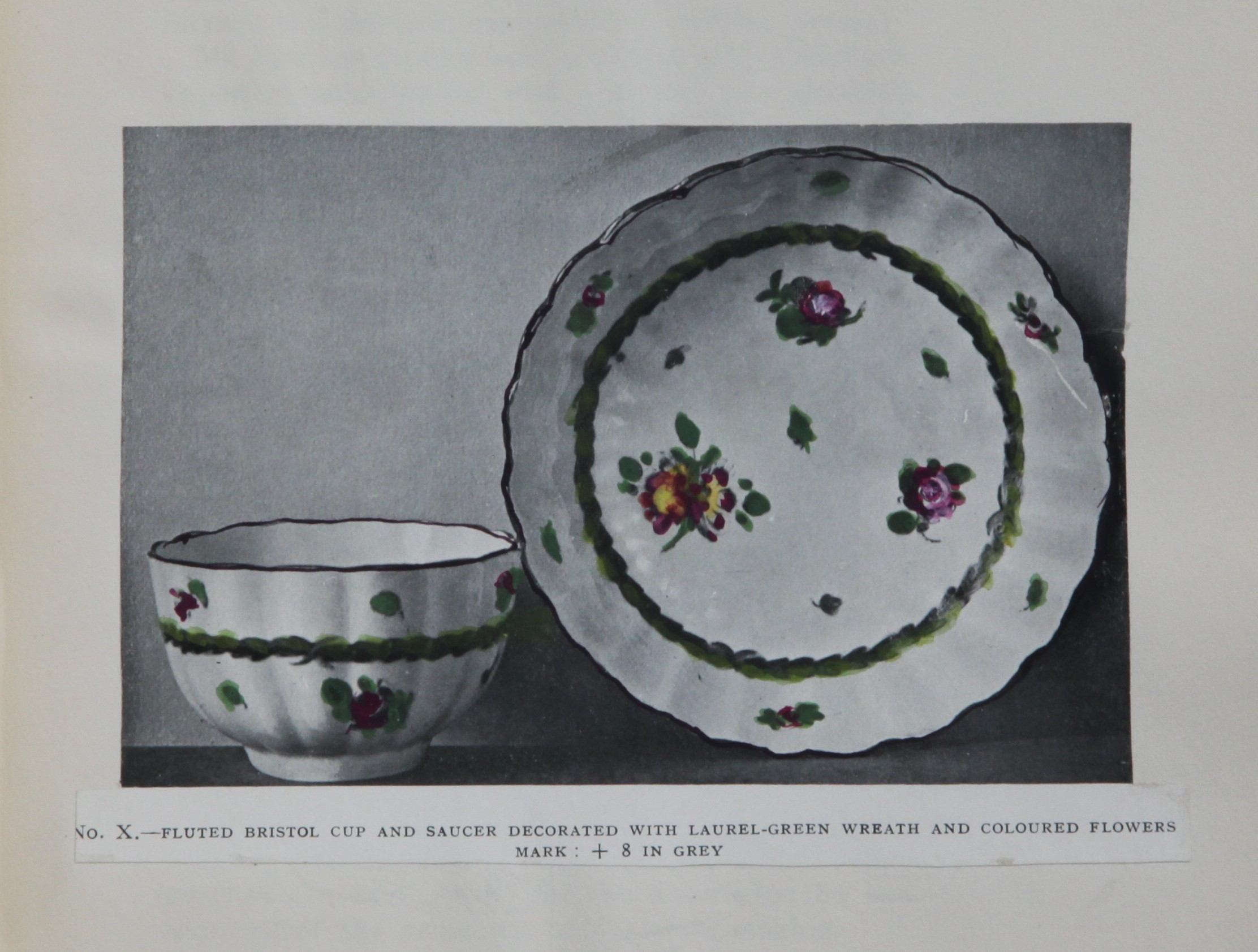 Tea bowl and saucer illustrated by Priscilla Fry