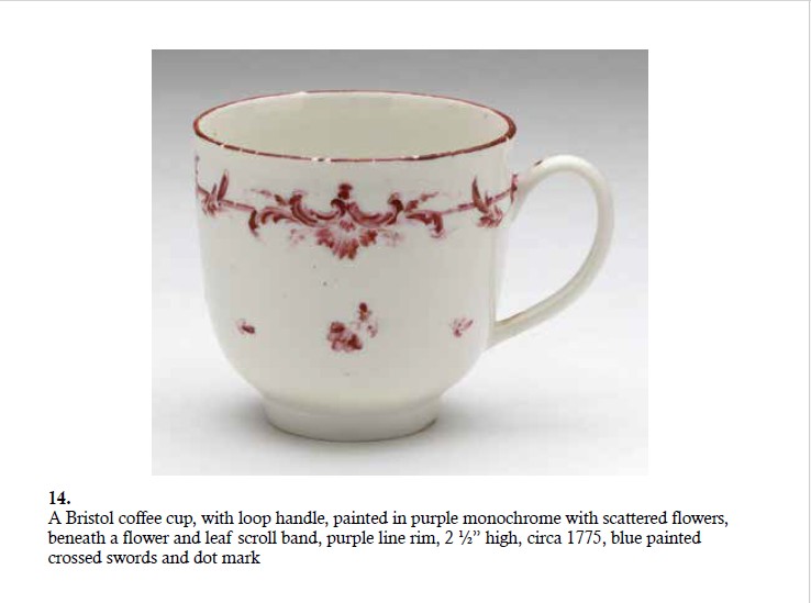 Puce monochrome cup from Vanessa Stevenson's 2021 sale catalogue at Albert Amor