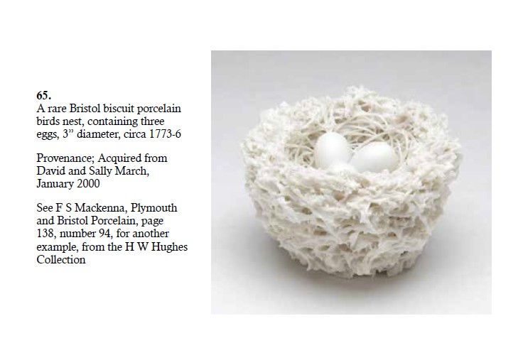 The bird's nest in the Vanessa Stevenson collection, sold at Albert Amor in 2021