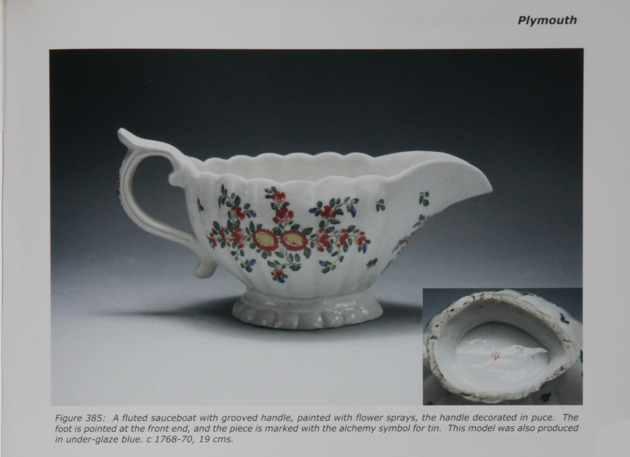 The fluted sauceboat featured in Nicholas Panes' monograph on sauceboats
