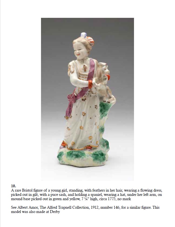 Figure of a girl holding a spaniel, from the Vanessa Stevenson sale at Albert Amor