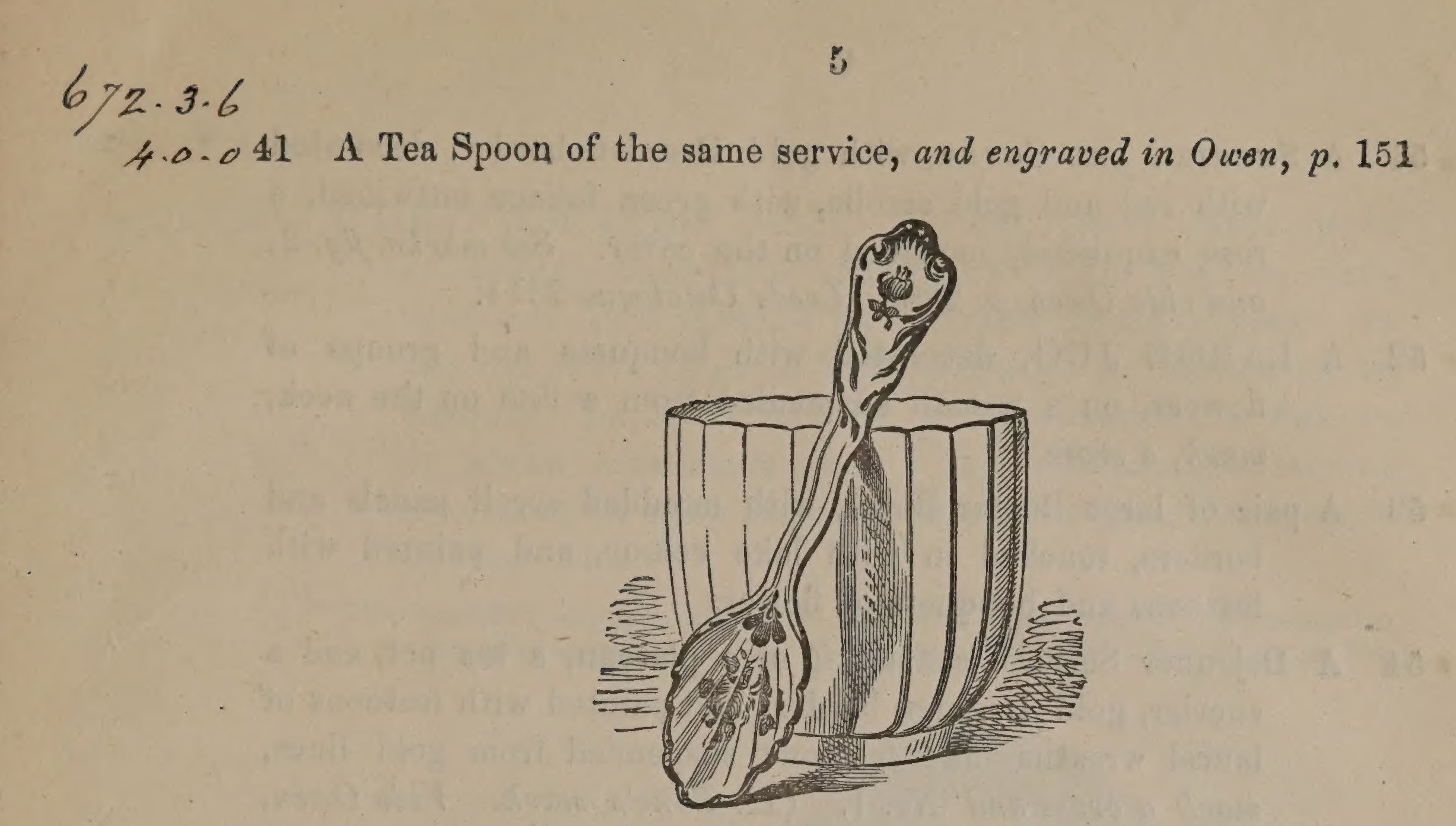Ludlow tea spoon from the William Edkins sale at Sotheby's, 1874