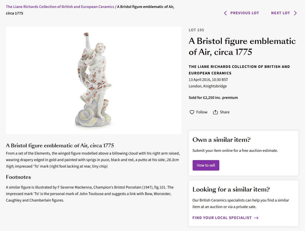 Air, from the Elements, at Bonhams, April 2016