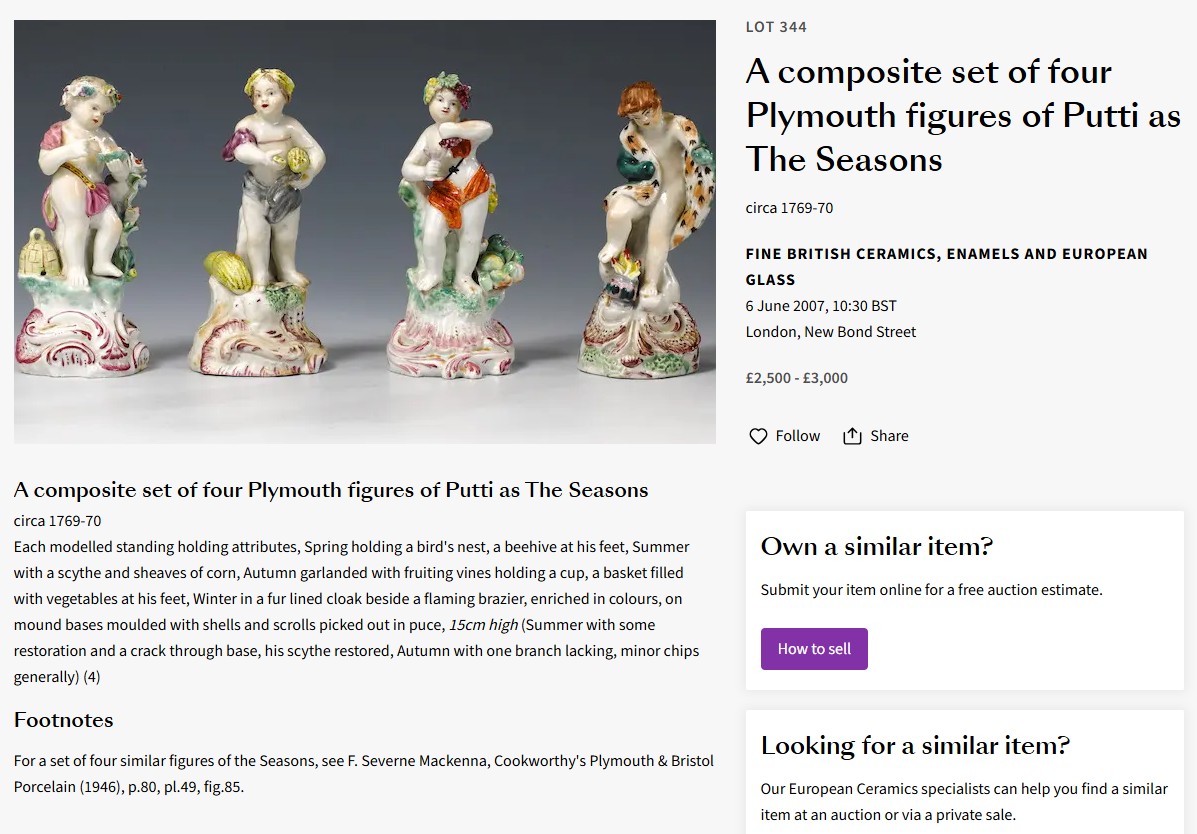 Infant Seasons back at Bonhams, September 2007