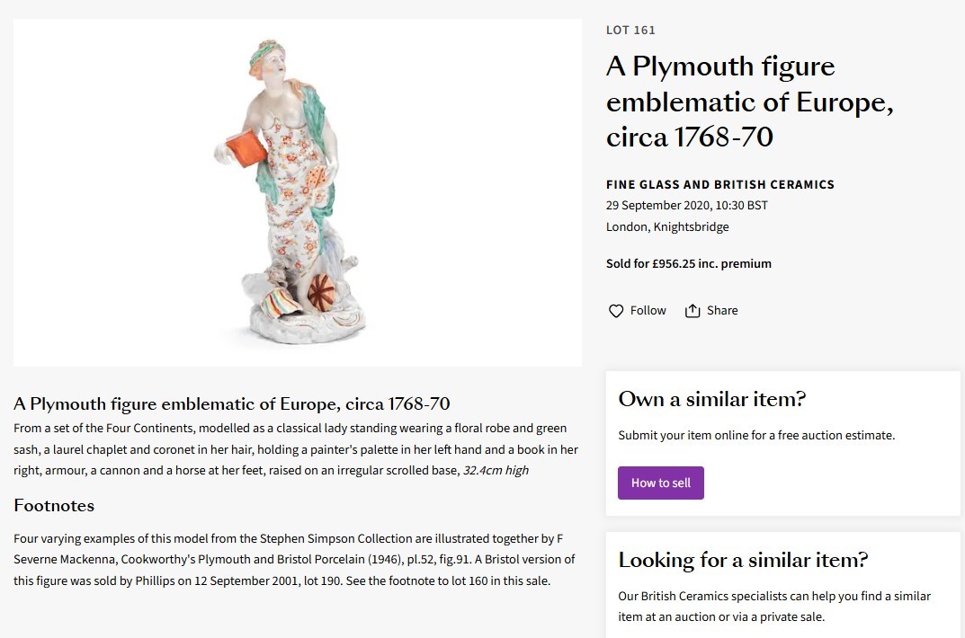 Europe, decorated, at Bonhams Sept 2020