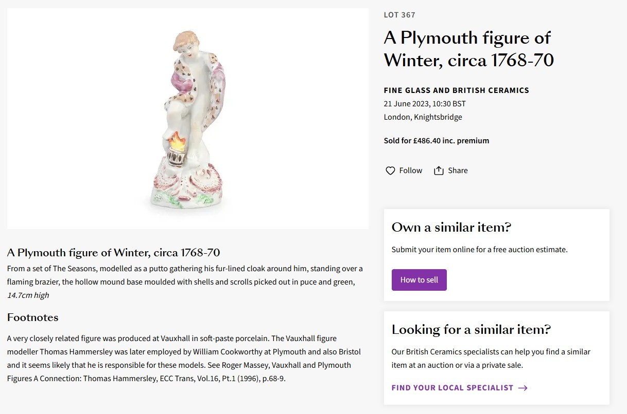 Winter, decorated, at Bonhams, June 2023