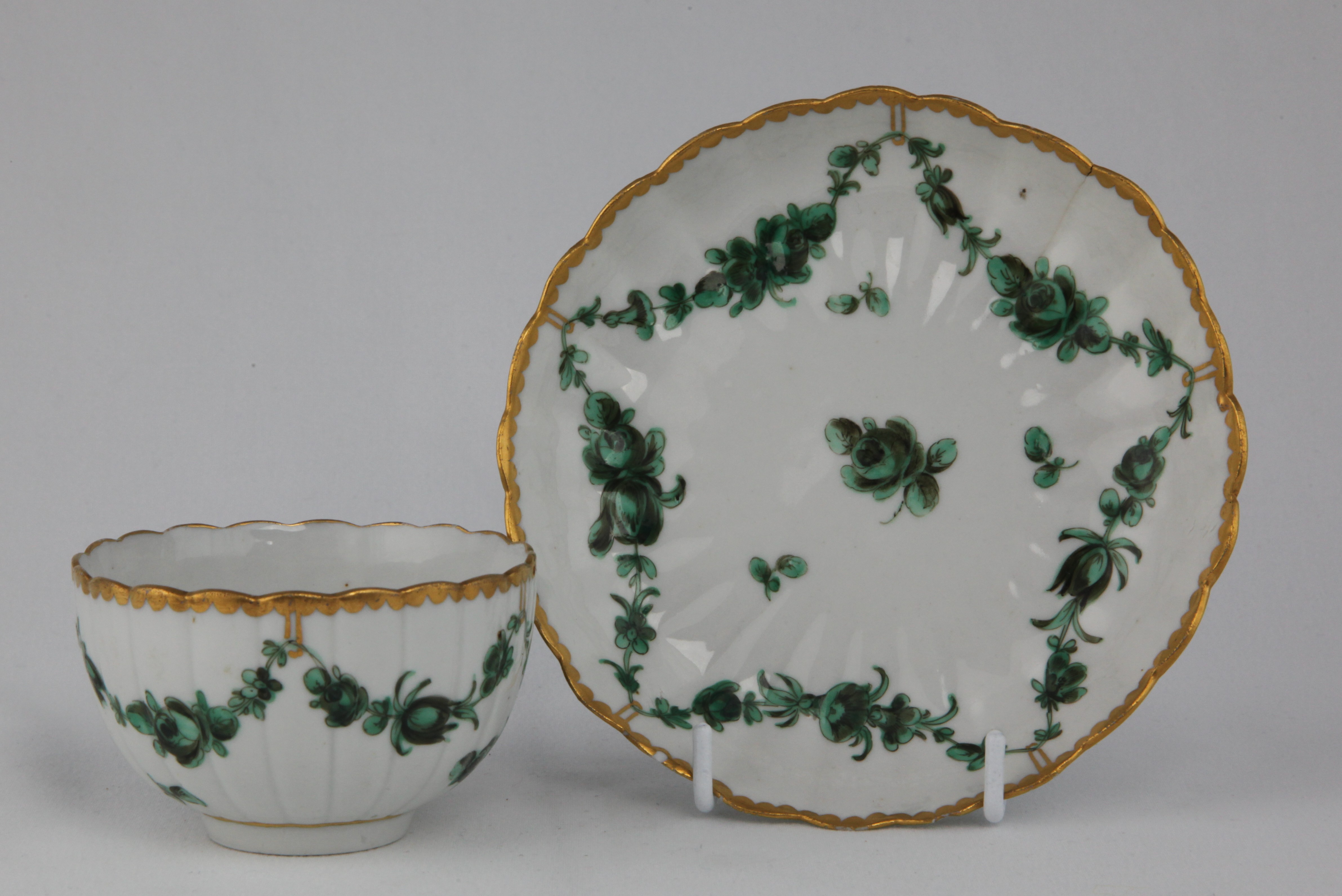 A cup and saucer from the Horace Walpole service