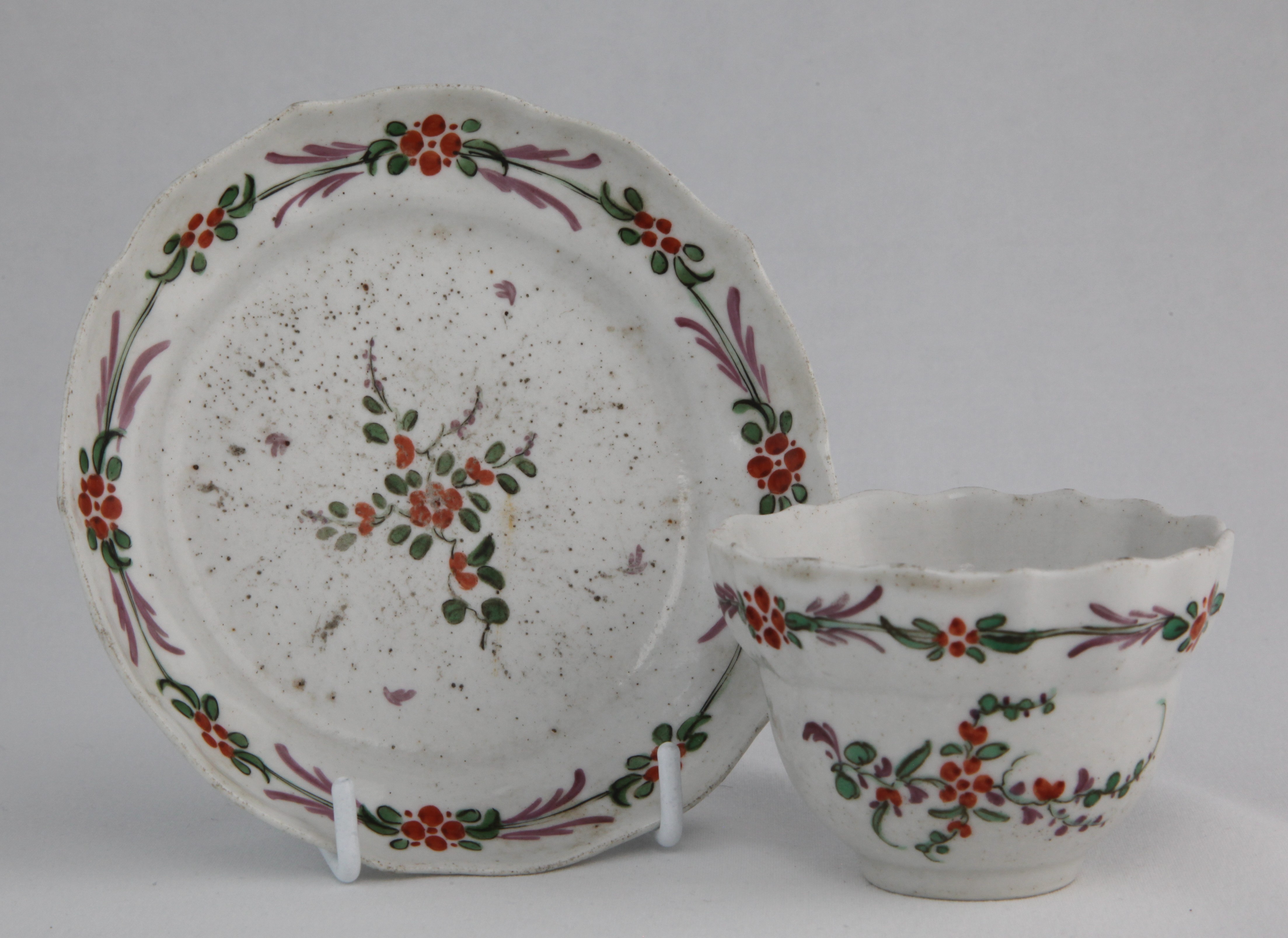 A very early Plymouth tea bowl and saucer