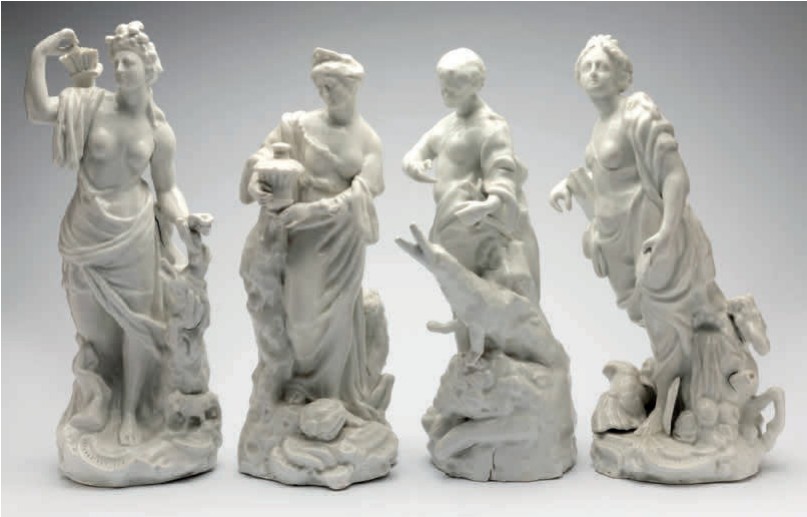 A set of Plymouth figures of the Continents in the white