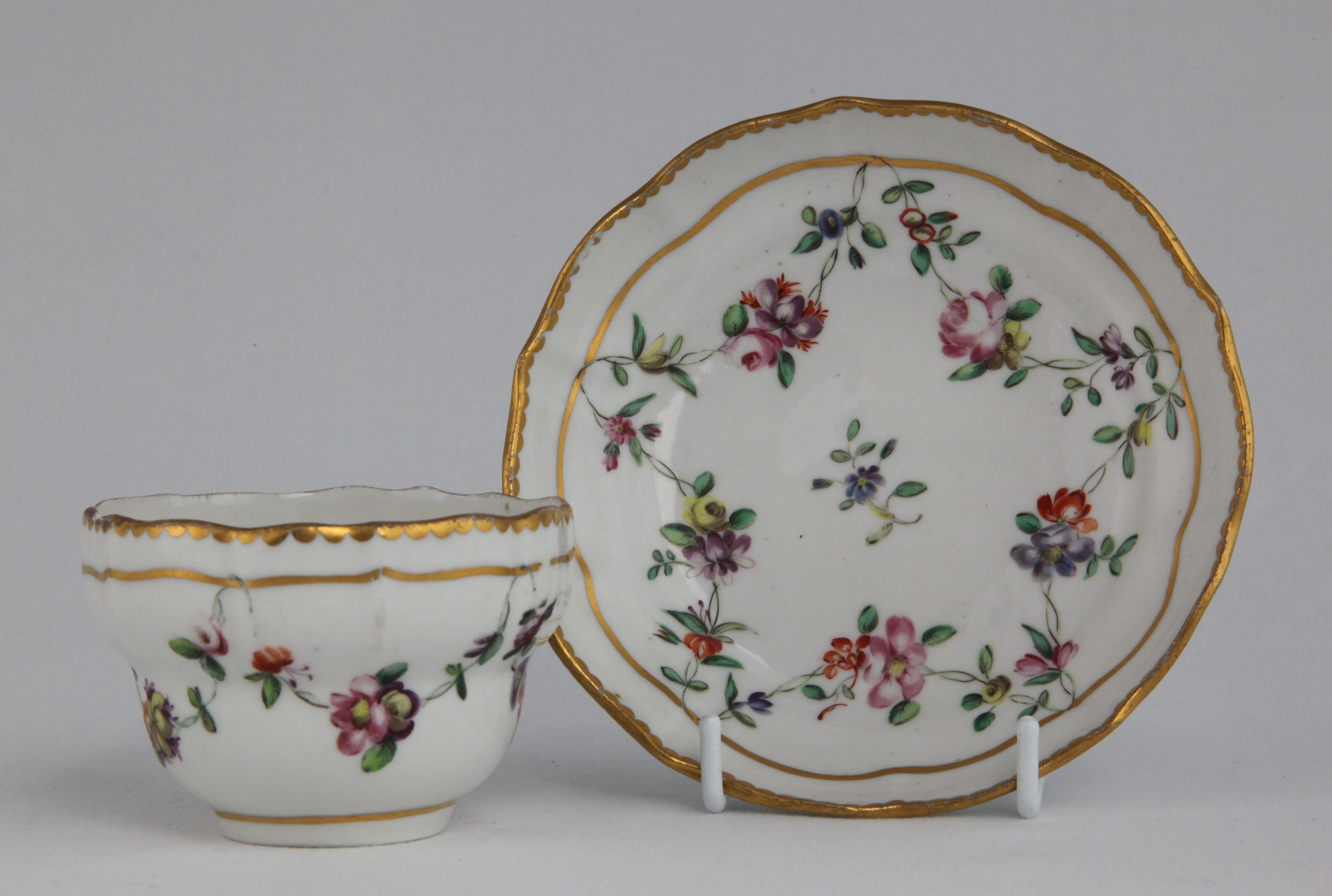 A Bristol teacup and saucer