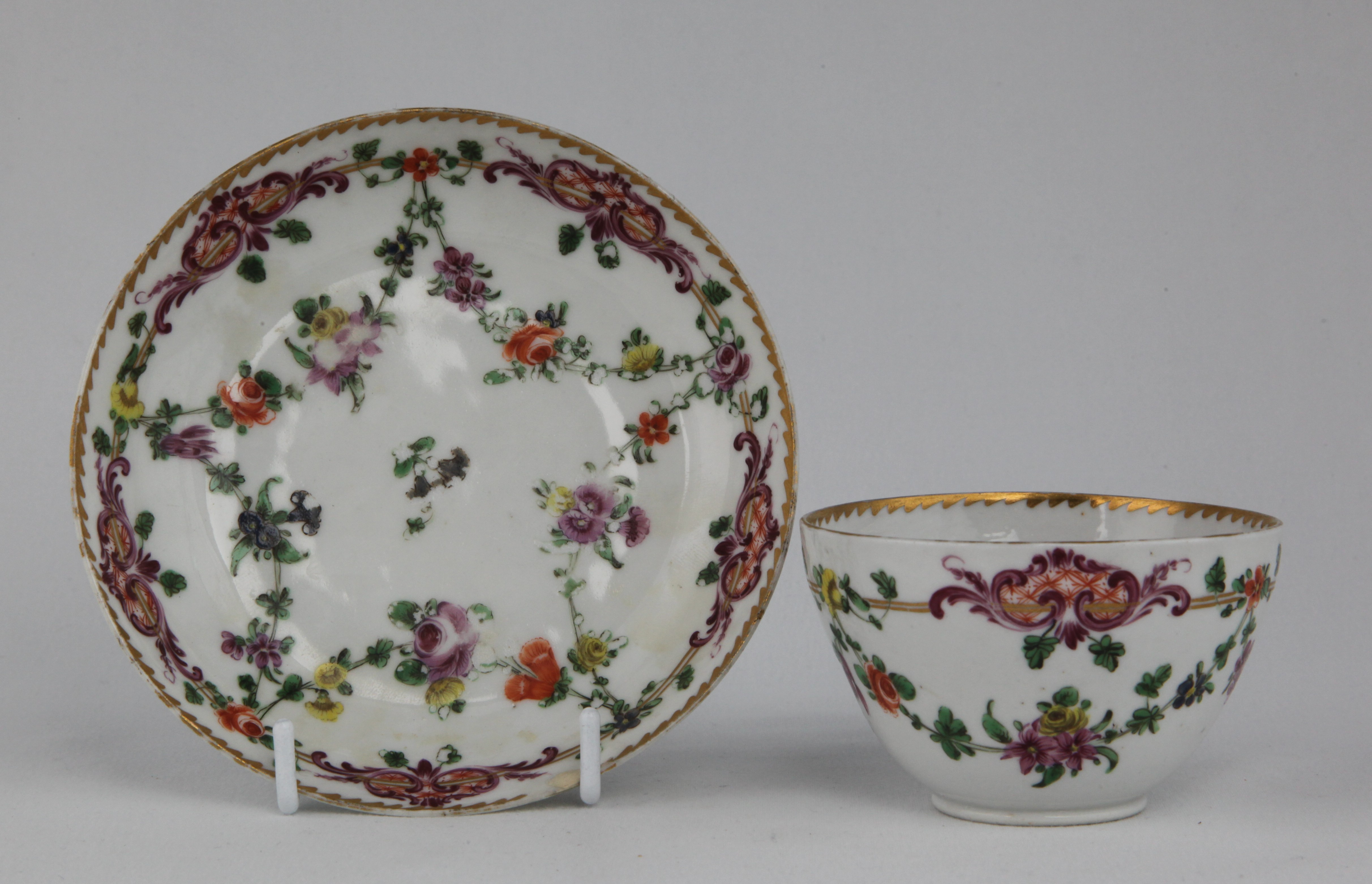 A Brstol cup and saucer with interesting combination of features