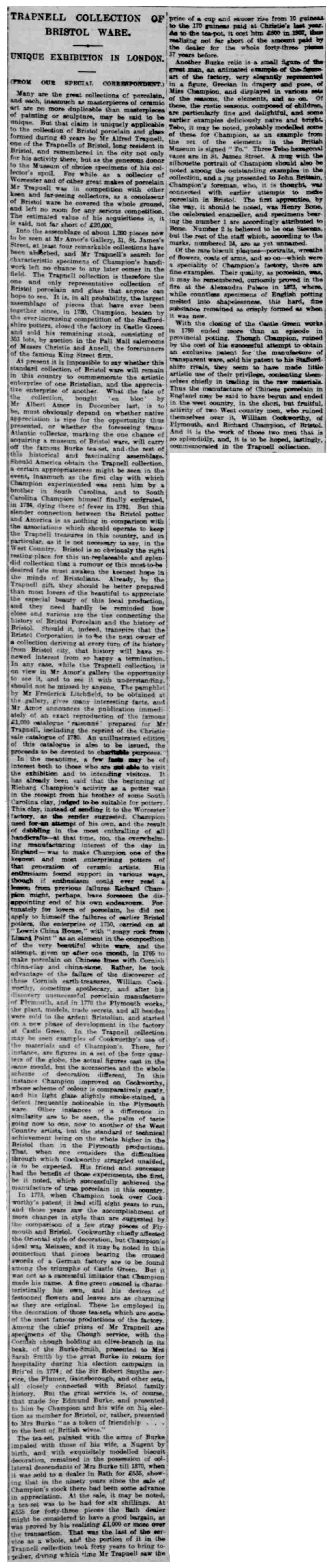 8 February 1912 · Western Daily Press - Trapnell Sale